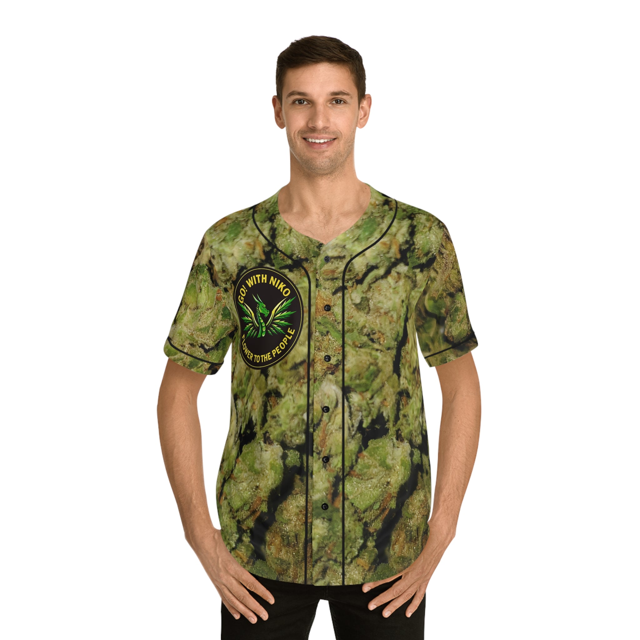 Cannabis Nug Baseball Jersey — Go With Niko All-Over Print