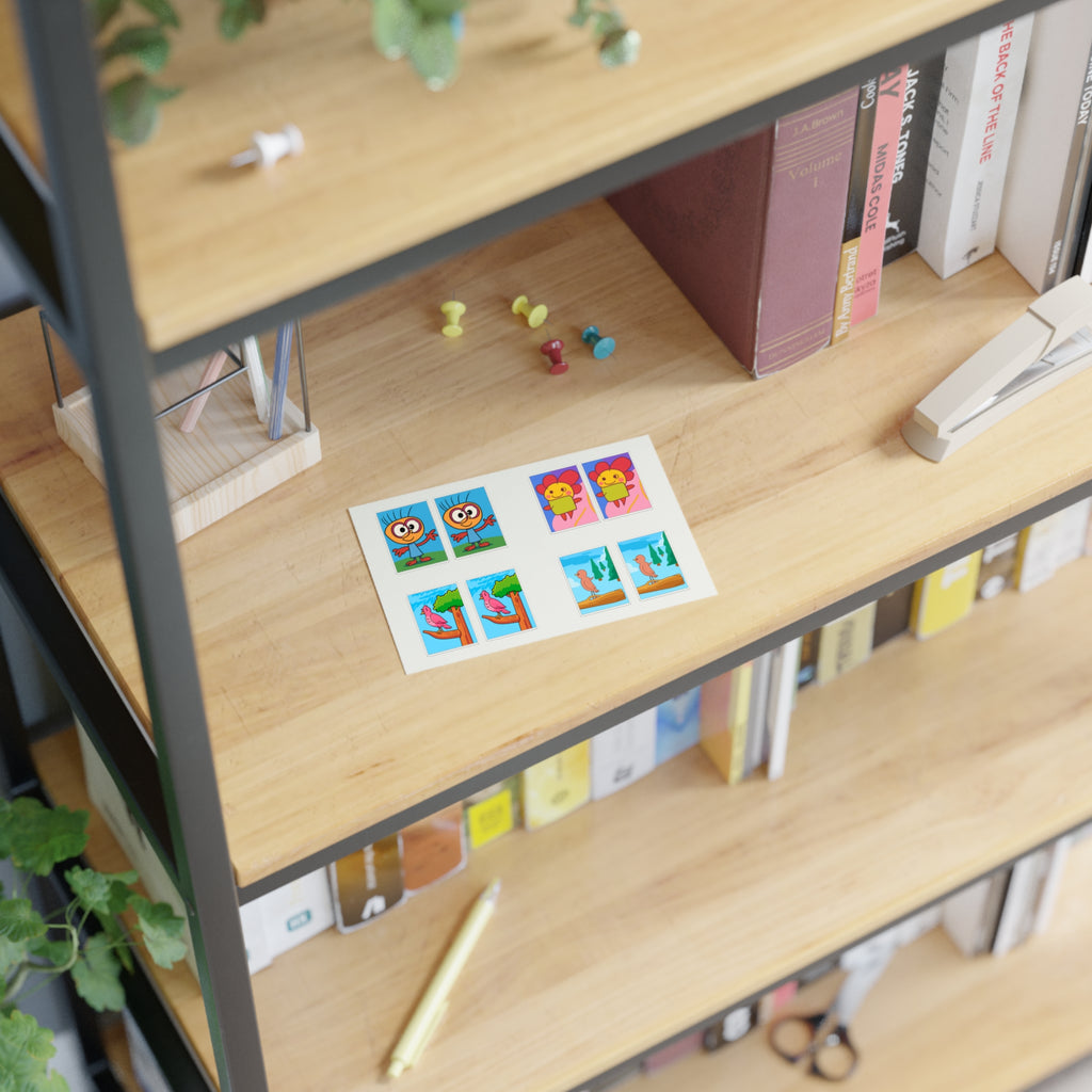 My daughter drew these Cute Cartoon Character Sticker Sheet — Kids’ Fun Planner & Scrapbook Stickers