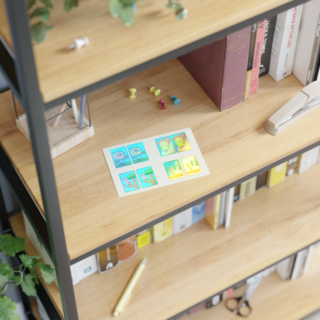 My daughter drew these Cute Cartoon Character Sticker Sheet — Kids’ Fun Planner & Scrapbook Stickers