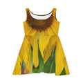 Sunflower Print Skater Dress – Bright Floral All-Over Print