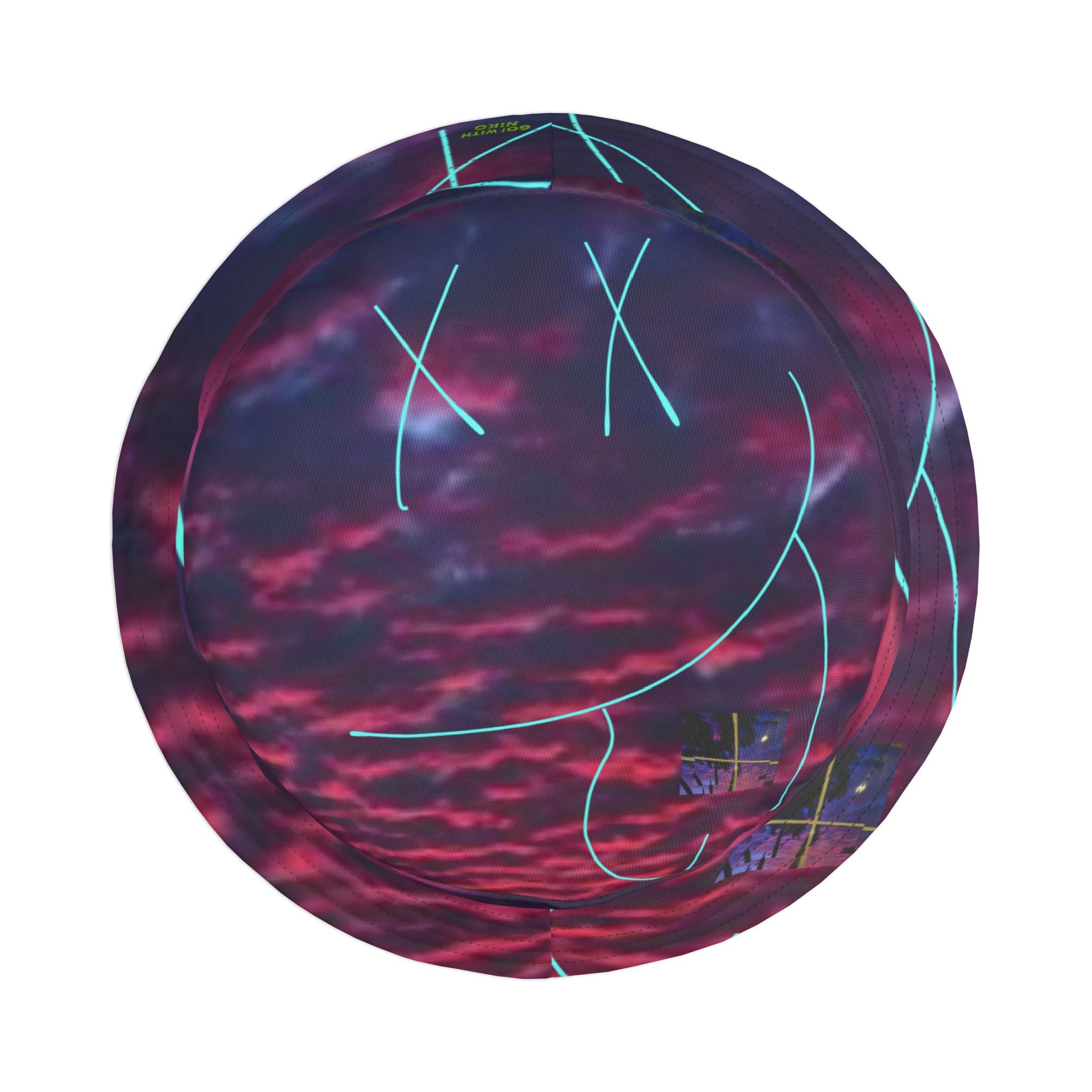 TRIPPY Bucket Hat — Retro Vaporwave AOP Sun Hat