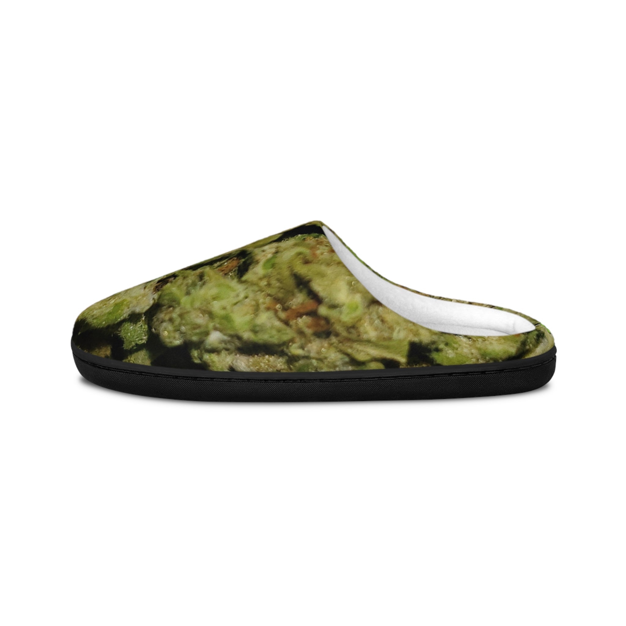 Cannabis Bud Print Men's Indoor Slippers — Cozy Marijuana Pattern House Shoes