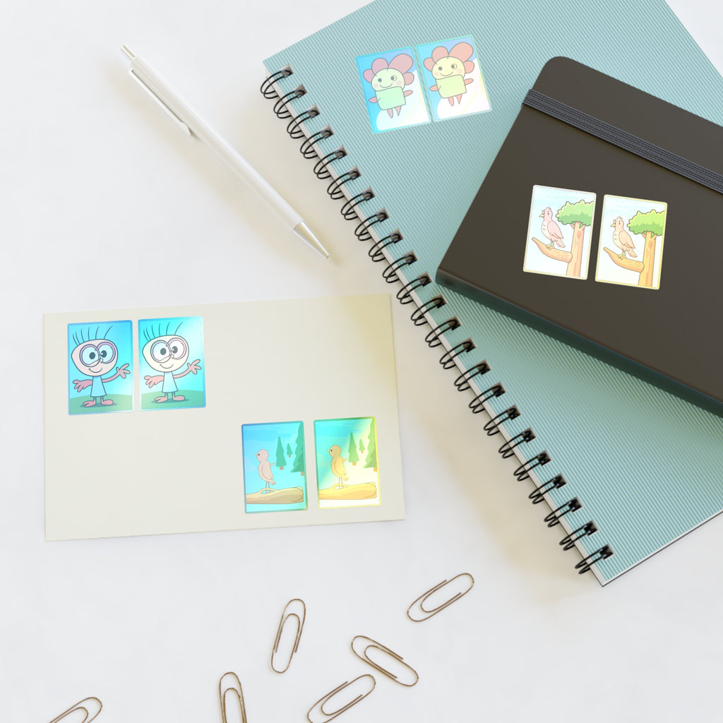 My daughter drew these Cute Cartoon Character Sticker Sheet — Kids’ Fun Planner & Scrapbook Stickers