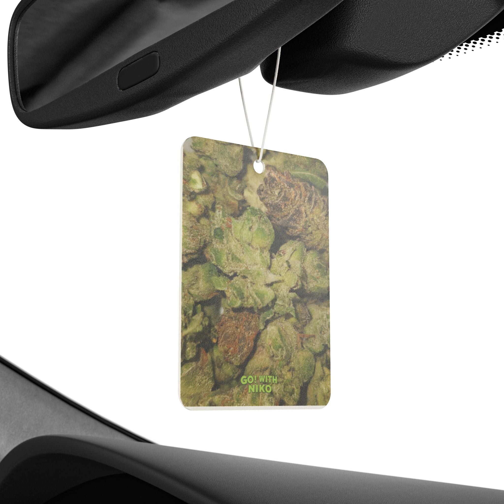 Herbal Green Botanical Car Air Freshener — 'Go With Nature' Scented Ornament - GO! WITH NIKO LLC
