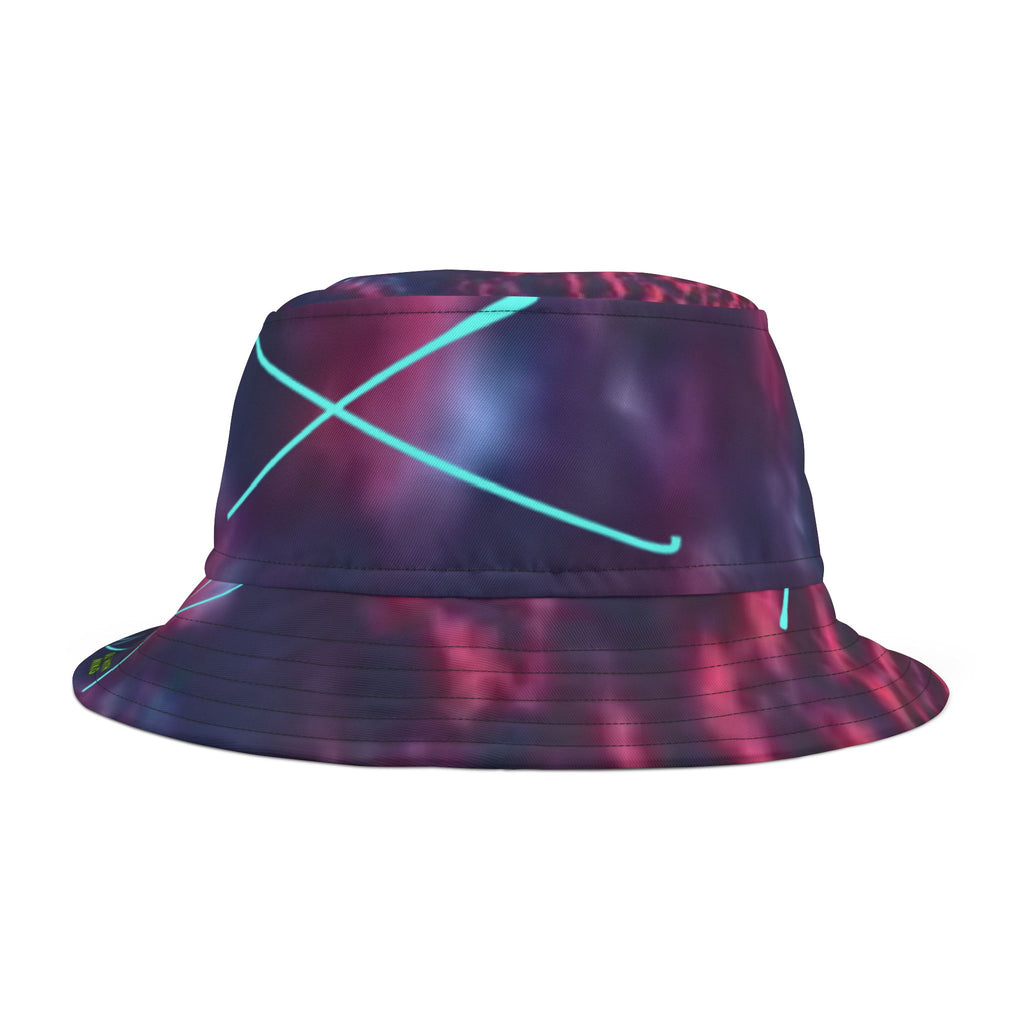 TRIPPY Bucket Hat — Retro Vaporwave AOP Sun Hat