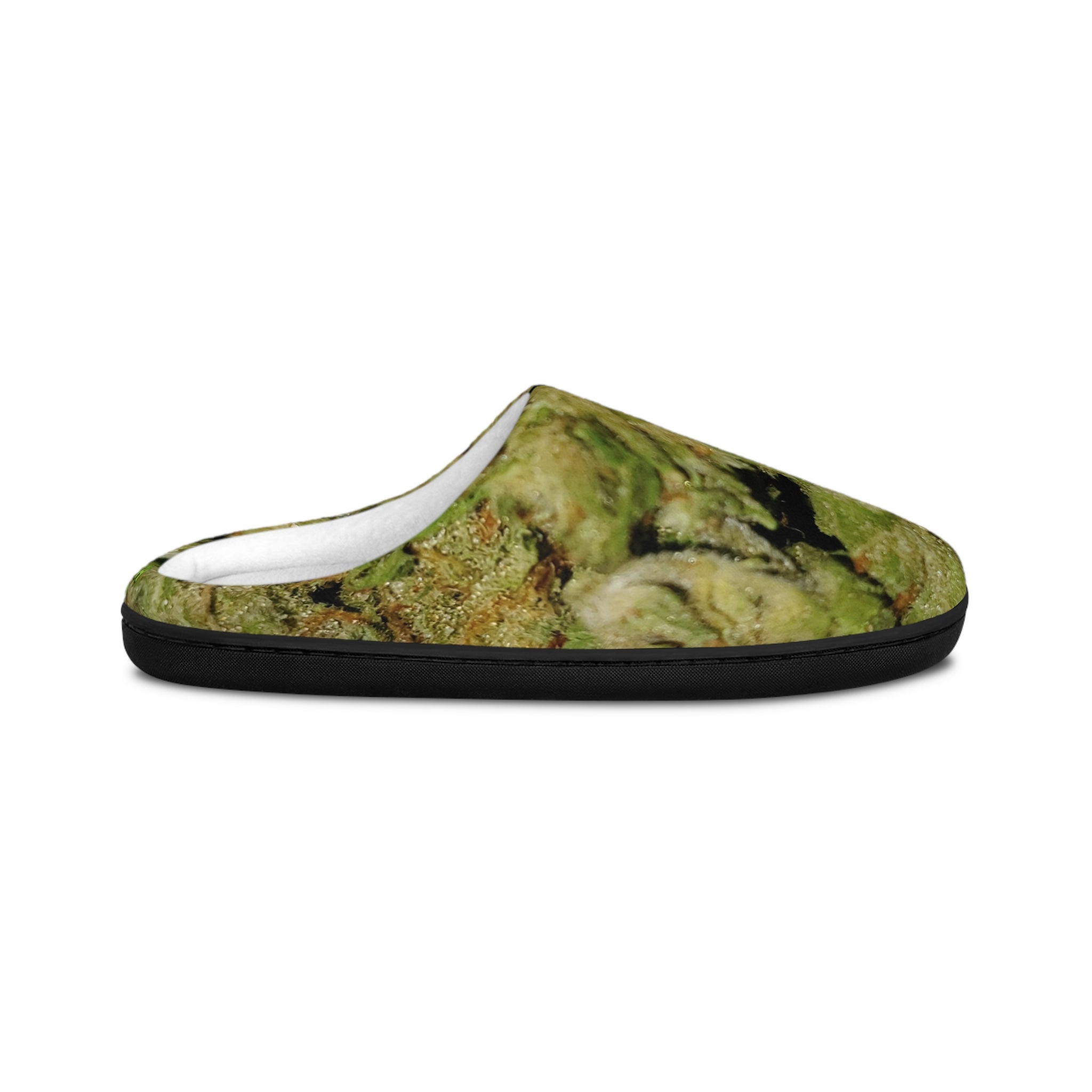 Cannabis Bud Print Men's Indoor Slippers — Cozy Marijuana Pattern House Shoes