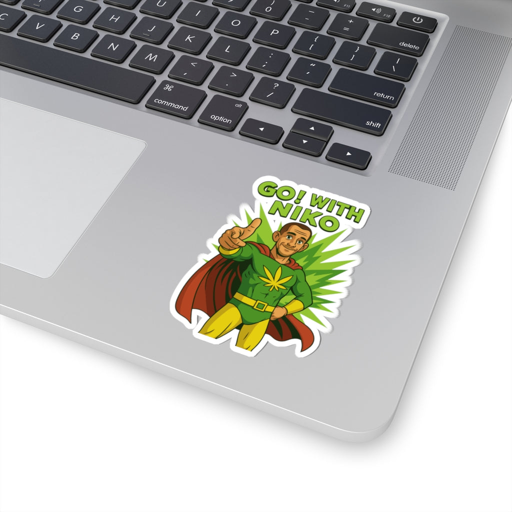 Go! With Niko Cannabis Superhero Sticker — Kiss-Cut Vinyl Decal