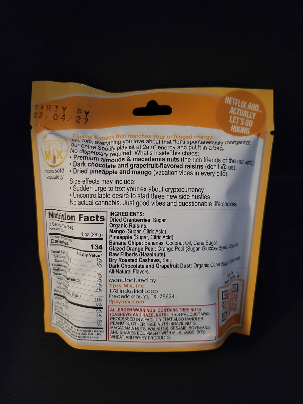 TIPSY MIX CANNABIS PAIRED TRAIL MIX (DOES NOT CONTAIN CANNABIS OR HEMP INGREDIENTS!*)