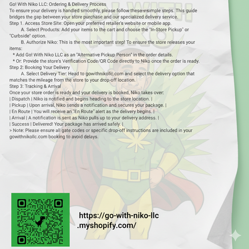 *RETAIL AND QUICK SERVICE RESTAURANT DELIVERY* *prices subject to change as we grow!* - GO! WITH NIKO LLC