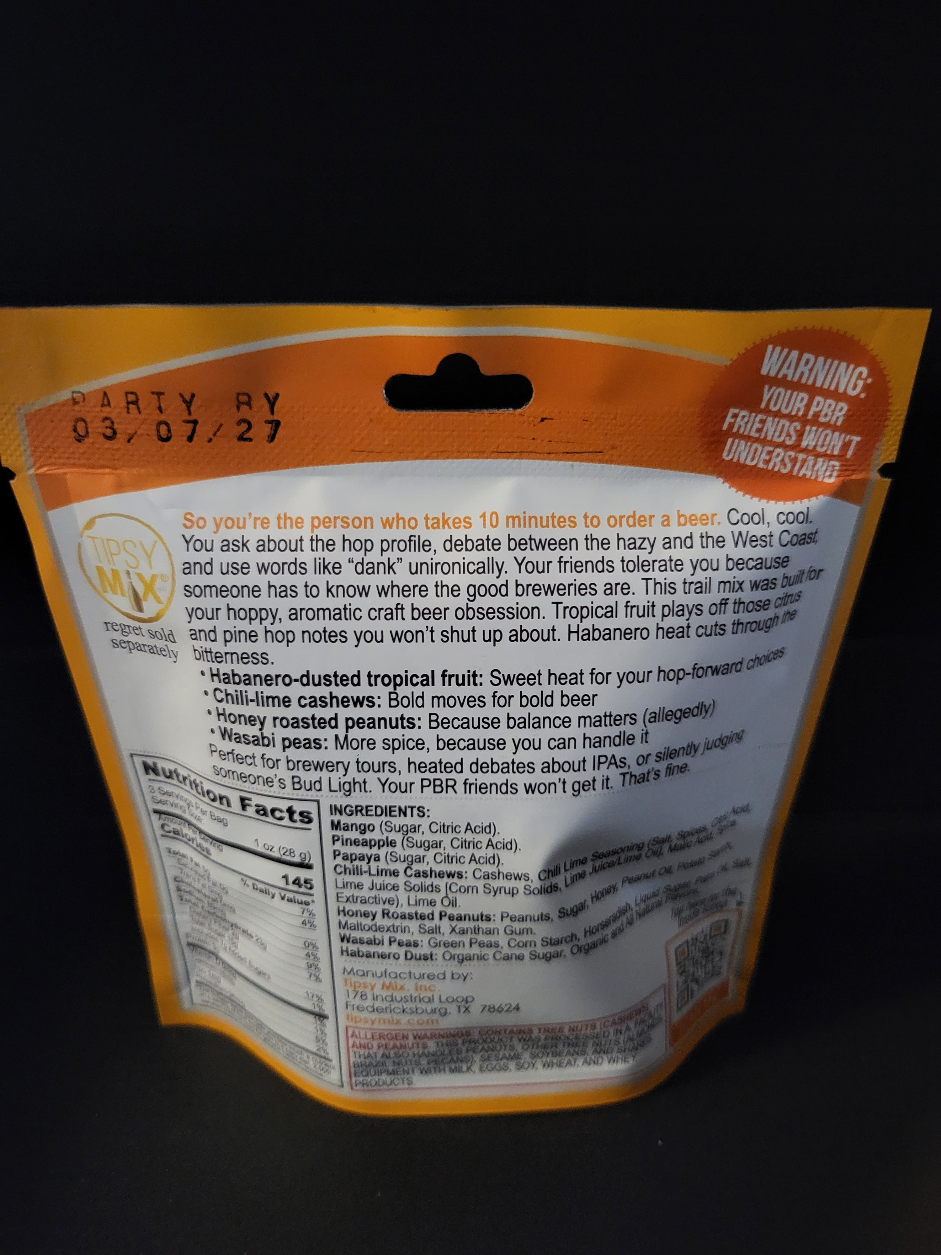 TIPSY MIX BEER PAIRED TRAIL MIX (0% ALCOHOL)