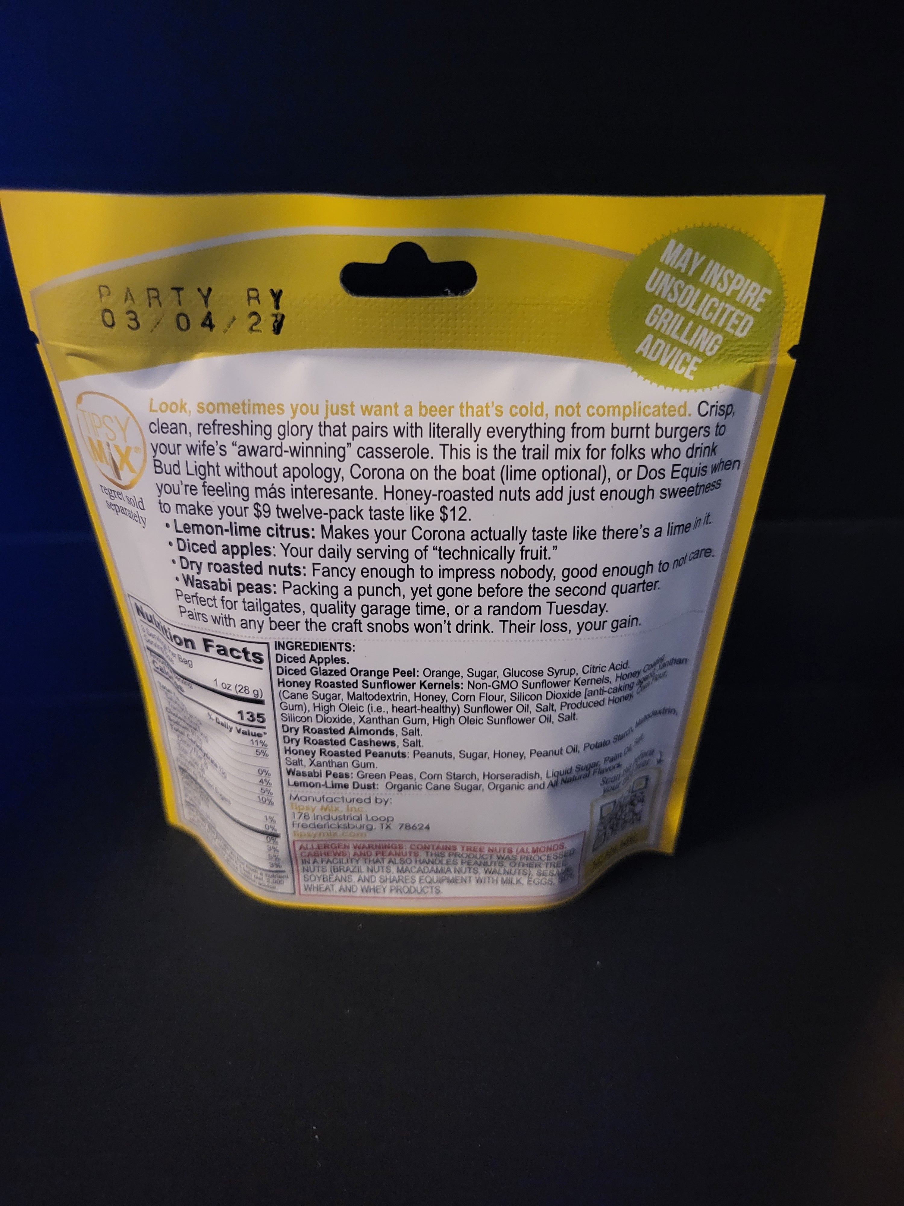 TIPSY MIX BEER PAIRED TRAIL MIX (0% ALCOHOL)